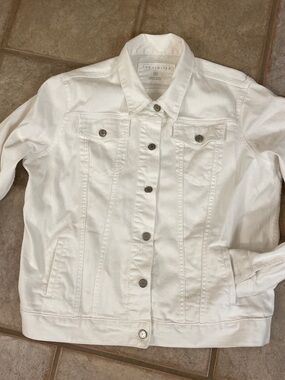 The Limited White Denim Jean Jacket with Metal Buttons